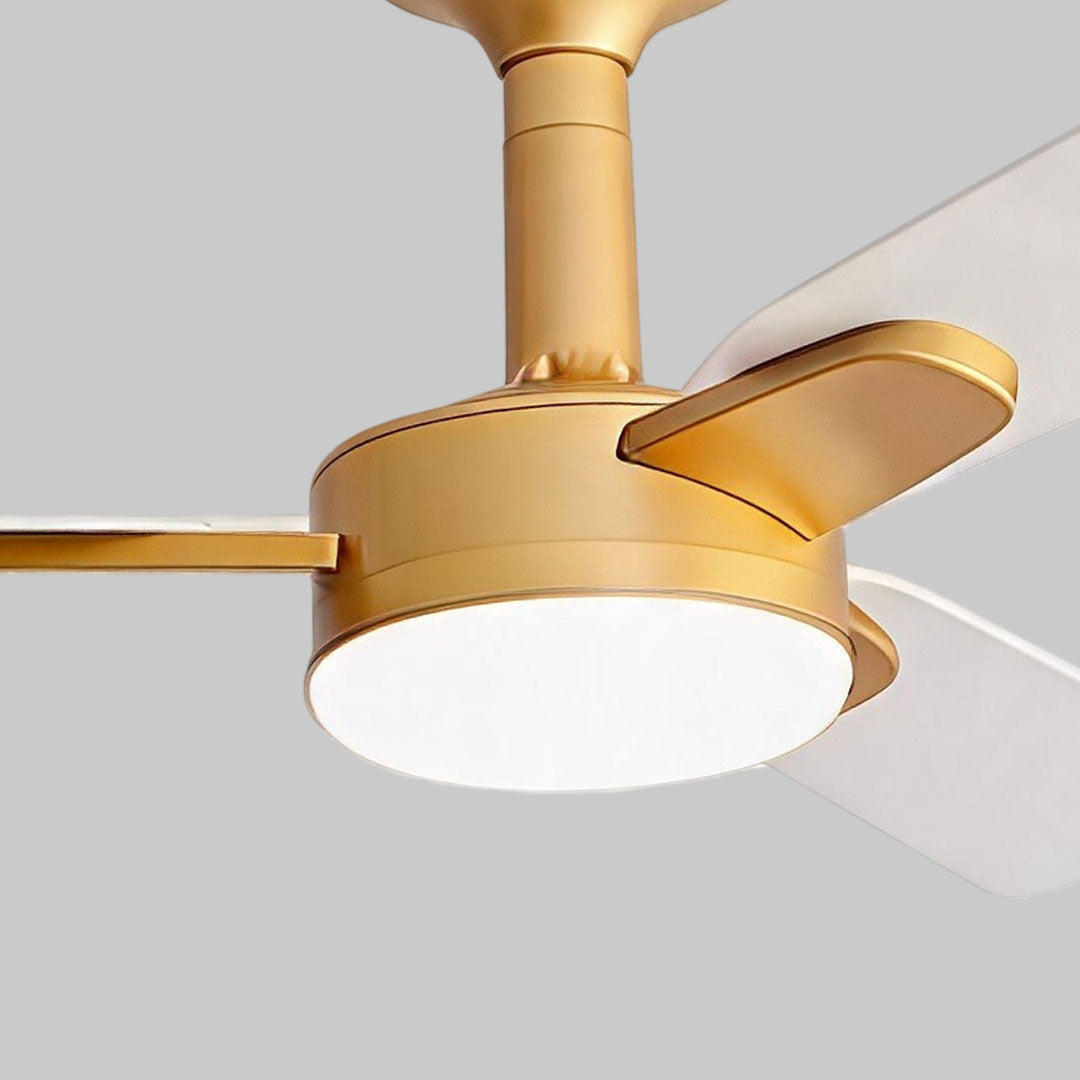 Copper Ceiling Fan with Light Modern Variable Speed LED Lamp