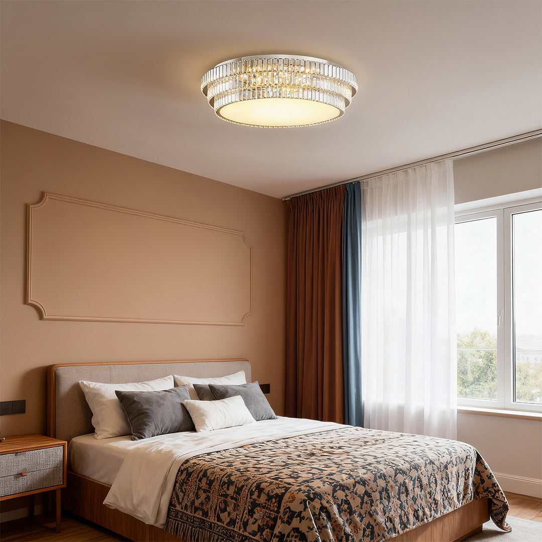 LED Flush Mount Lighting Luxury Eye-Protecting Crystal Lamp