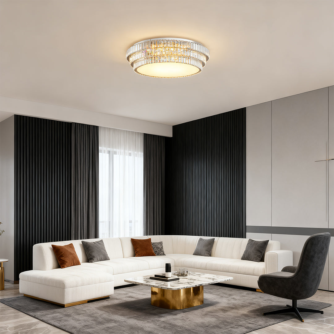 LED Flush Mount Lighting Luxury Eye-Protecting Crystal Lamp