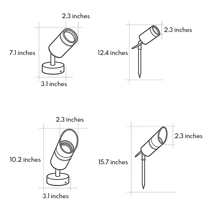 Rotatable Outdoor Waterproof LED Landscape Spotlights for Courtyard Lawn