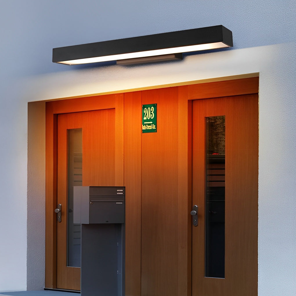 [Open-Box]Outdoor Motion Sensor Black Rectangle Wall Light