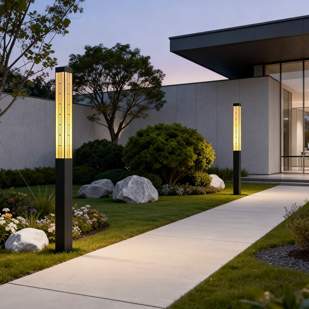 LED Marble Bollard Light Vintage Artistic Outdoor Light