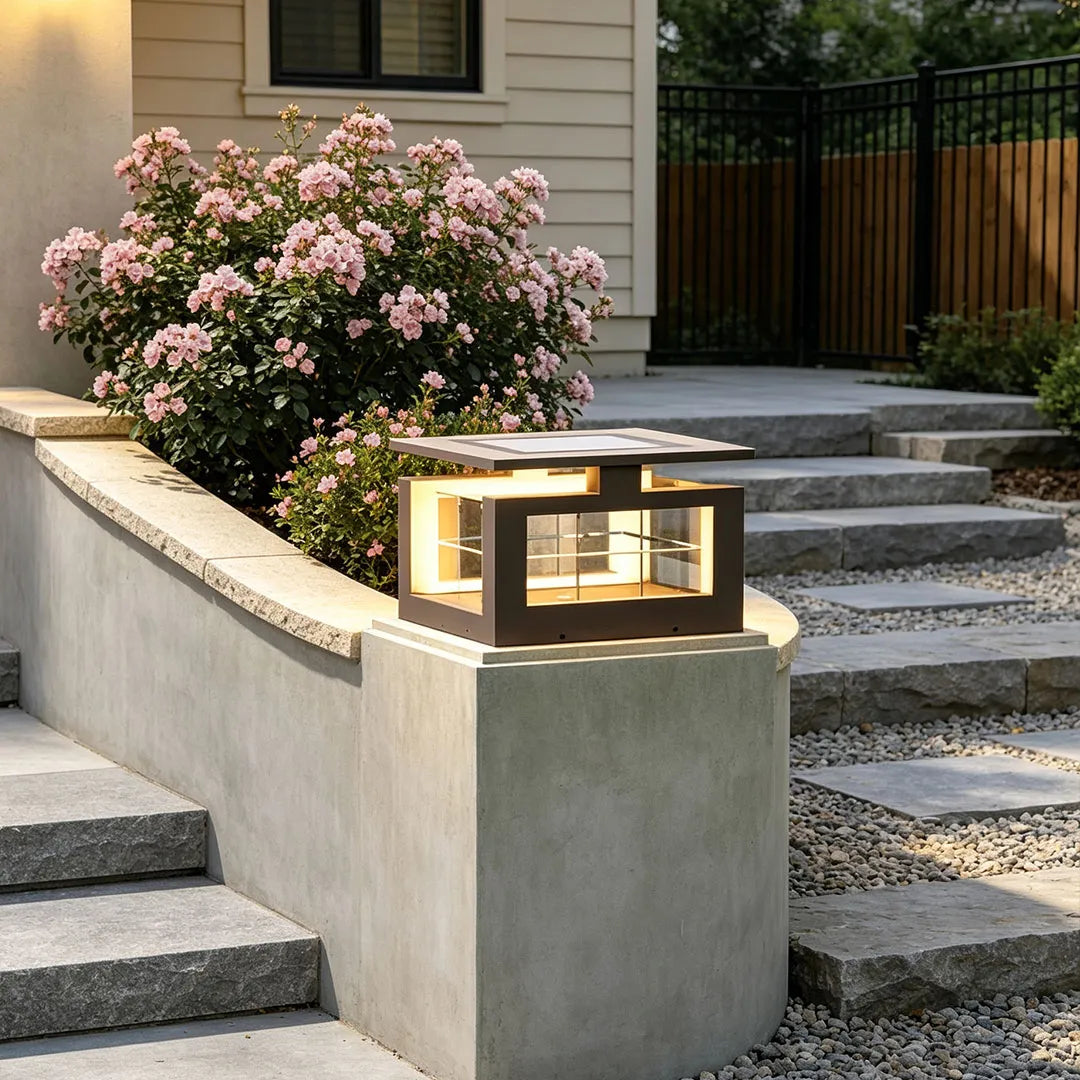 Stainless Steel LED Pillar Lights Waterproof with Acrylic Lampshade