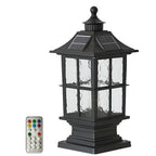 LED Pillar Lights Black Modern Solar Landscape Light