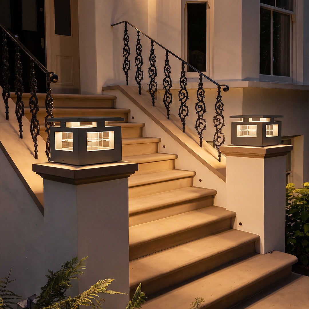 Stainless Steel LED Pillar Lights Waterproof with Acrylic Lampshade