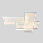 Overlapping Rectangles Aluminum Geometric Style Flush Mount Lighting LED Ceiling Light