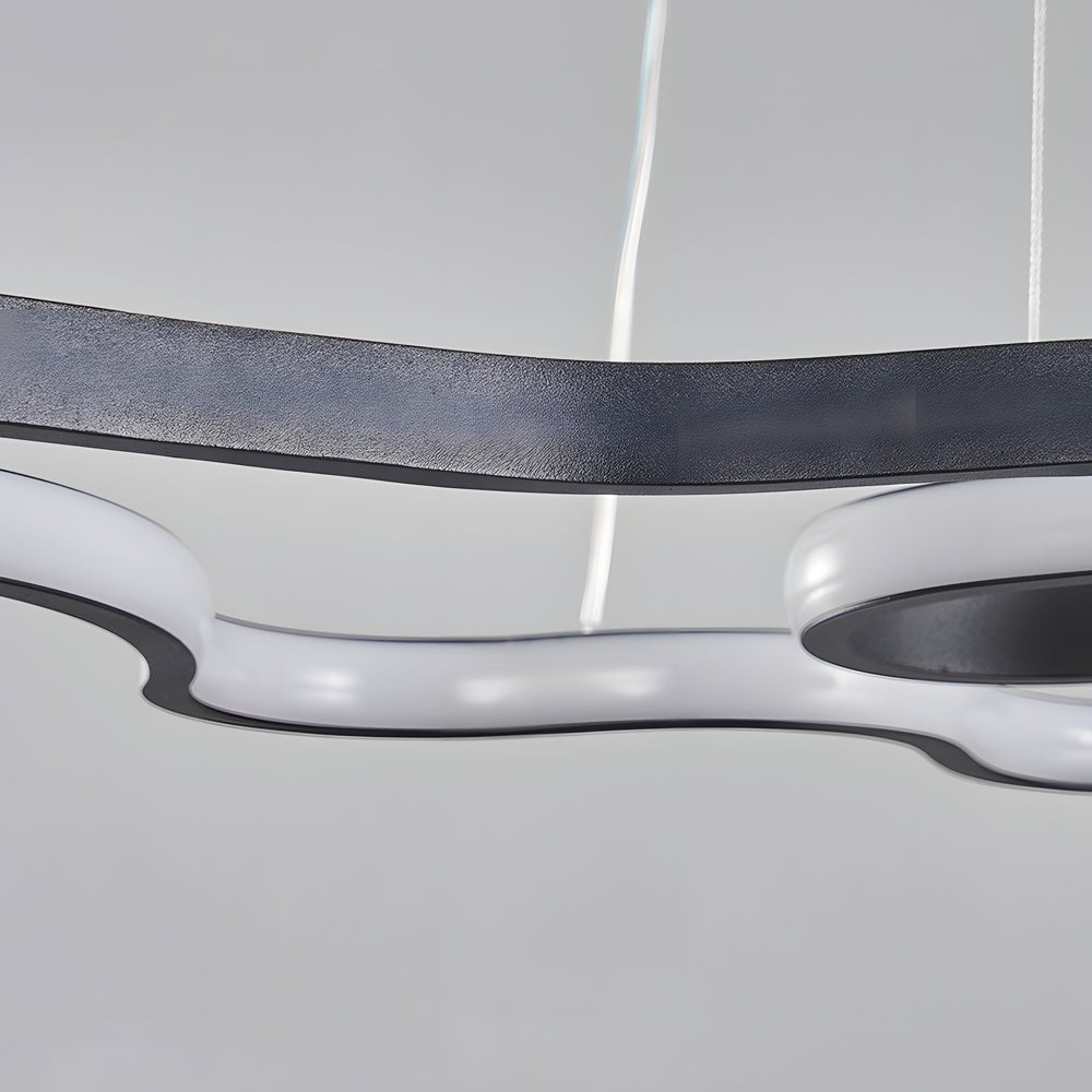 Linear Island Suspended Lighting Fixture: Modern LED Pendant Light for Dining Room