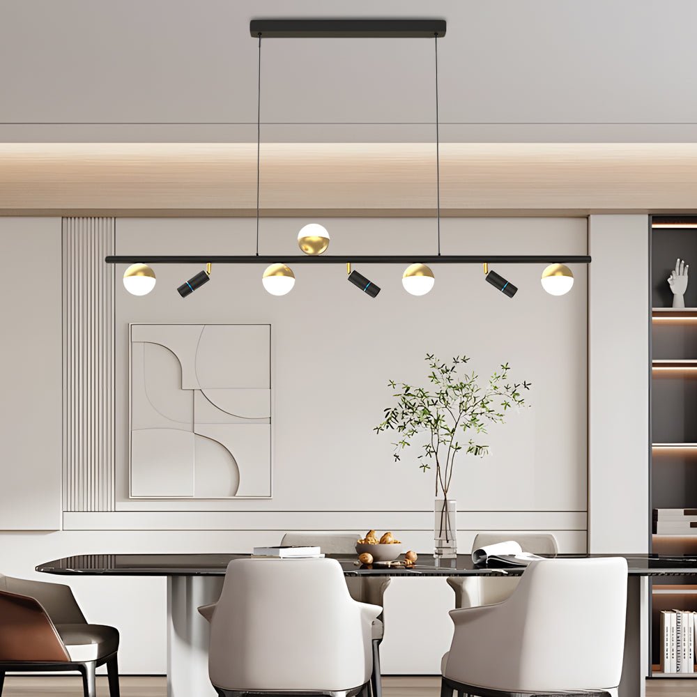 5/7 Spotlights White Long LED Linear Lights Nordic Three Step Dimming Pendant Light