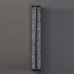Black Long Rectangular Stainless Steel Crystal Wall Sconces Lights