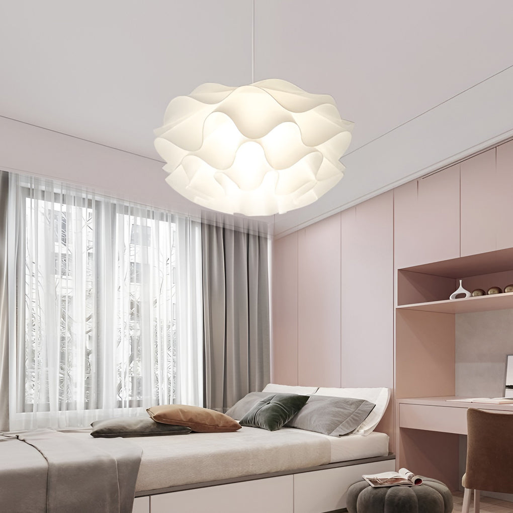 Lotus Flower Pendant Light Nordic LED White Ceiling Light