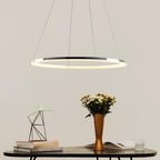 LED Circular Sturdy Modernistic Brushed Nickel Pendant Light With Remote Controller