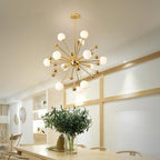 Modern Nordic Cluster Sputnik Chandelier Globe Glass Bubble Chandelier 12 Bulbs