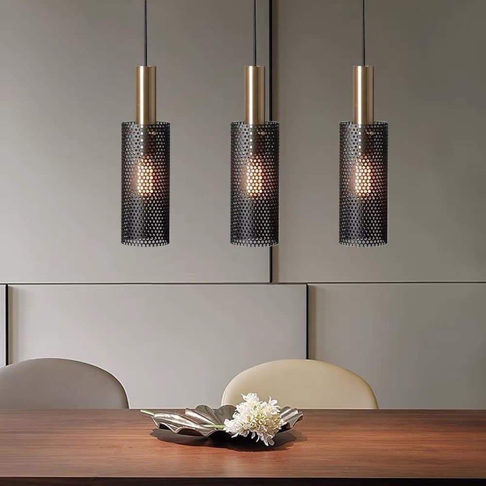 Cylinder Hanging Pendant Lights Metal Modern LED Ceiling Lights