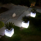 Luminous Flower Pots Square Waterproof LED Solar Light