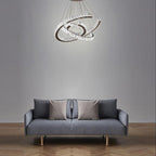 Wave LED Crystal Stainless Steel Ceiling Lights Chandeliers