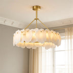 Modern LED Chandelier Cloud Stone Full Copper Ceiling Light
