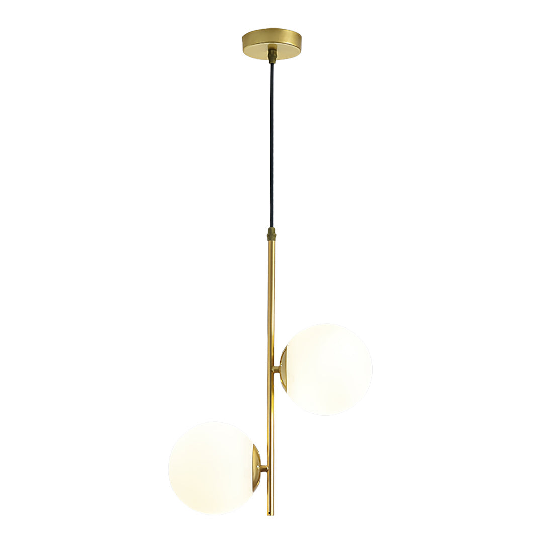 Glass Hanging Pendant Lights Minimalist Double Globes Ceiling Light