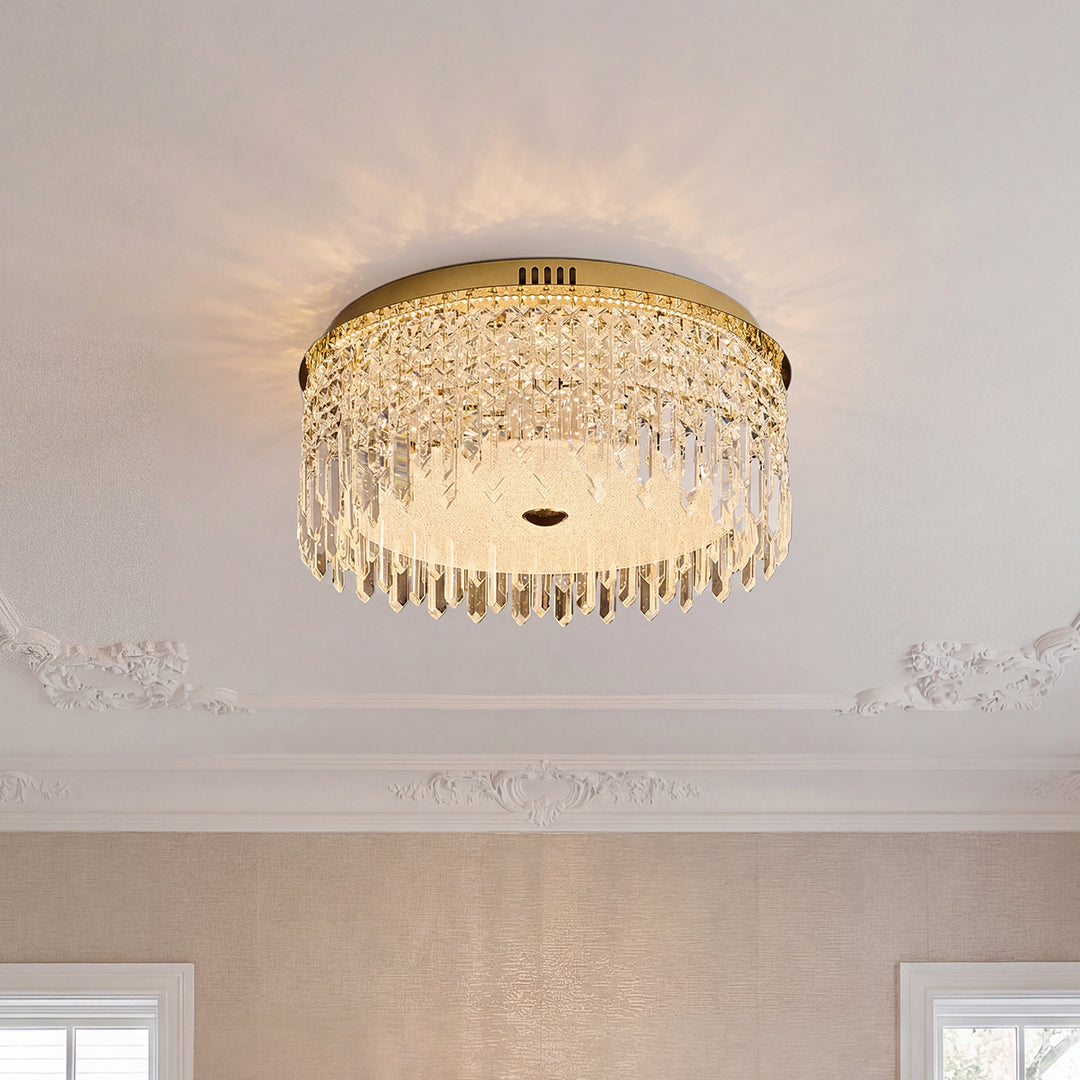 Crystal Ceiling Lights Flush Mount Luxury Metal Light