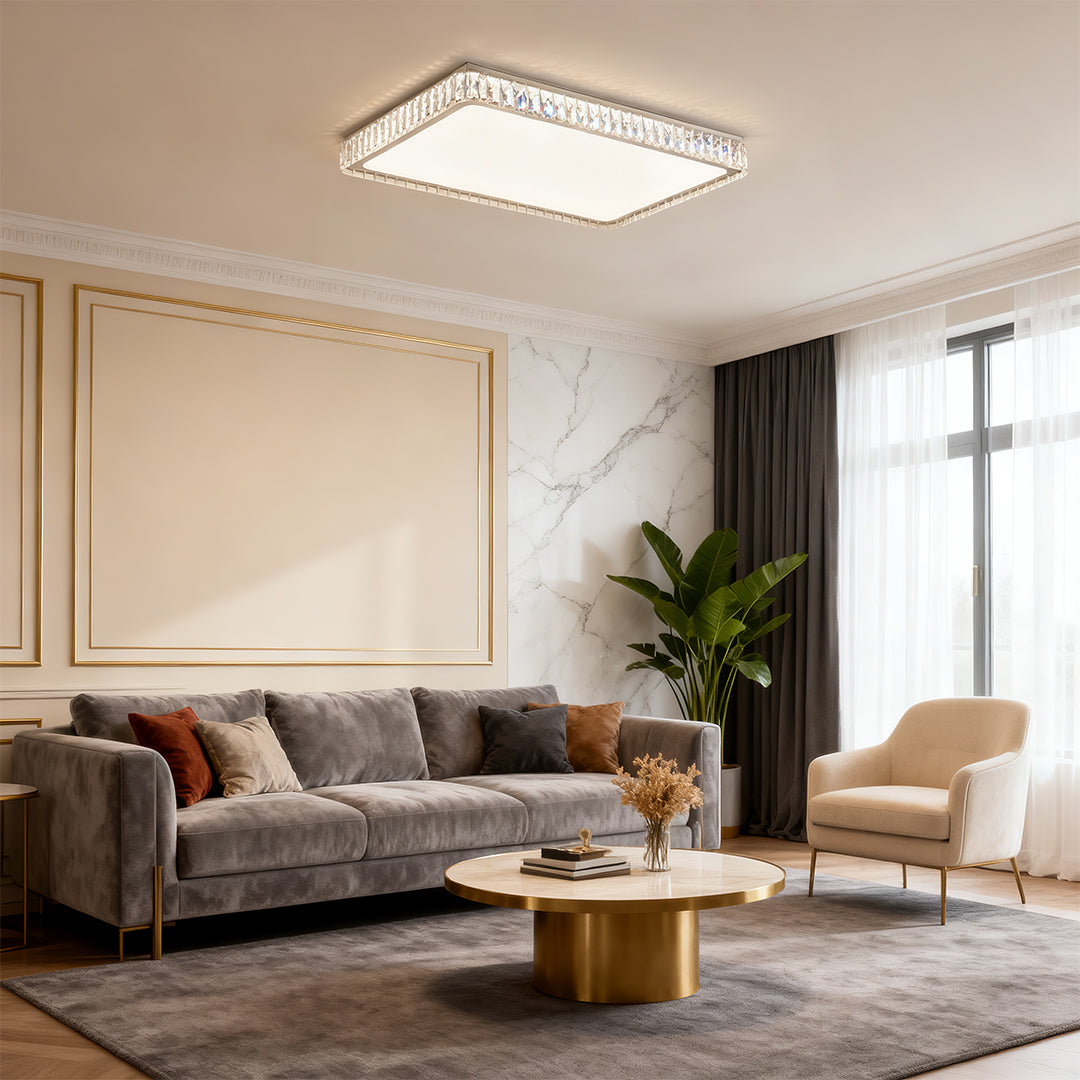 Modern Crystal Flush Mount Lighting Luxury Minimalist Lamp