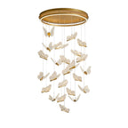 Butterfly Chandelierv Modern Metal Disk Acrylic Ceiling Light