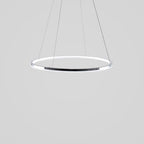 LED Circular Sturdy Modernistic Brushed Nickel Pendant Light With Remote Controller