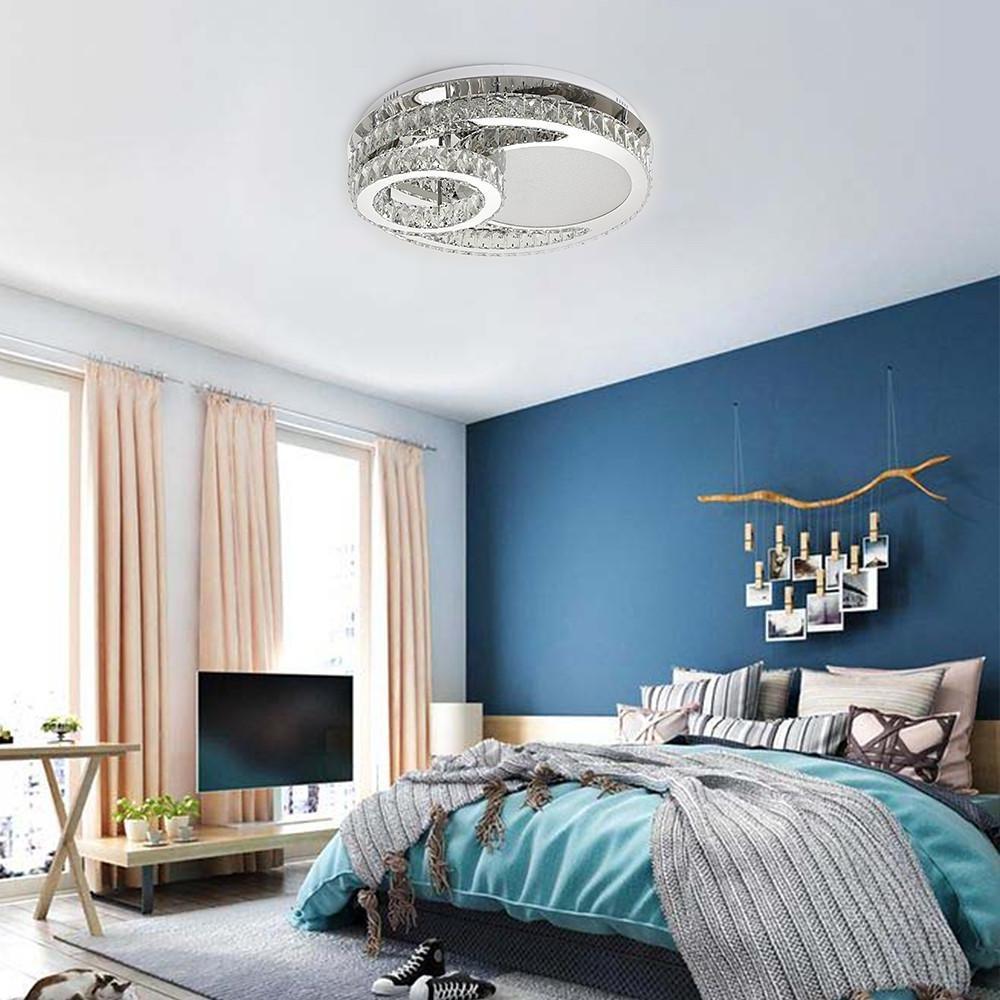 Overlapping Circles Crystal Stainless Steel Flush Mount LED Lights Ceiling Lights