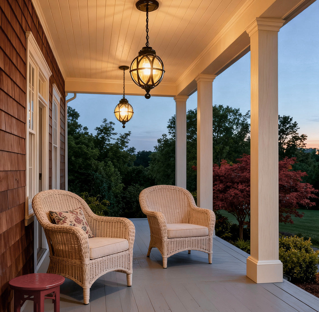 Metal Orb Pendant Light Globe Moisture Proof Outdoor Ceiling Light