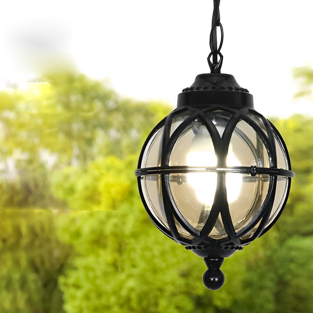 Metal Orb Pendant Light Globe Moisture Proof Outdoor Ceiling Light