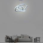 Wave LED Crystal Stainless Steel Ceiling Lights Chandeliers