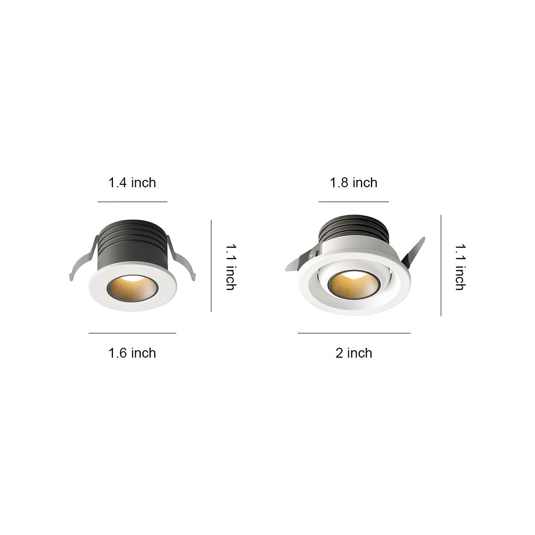6 PCS Mini LED Spotlights Deep Recessed Anti-Glare Open-Hole Light