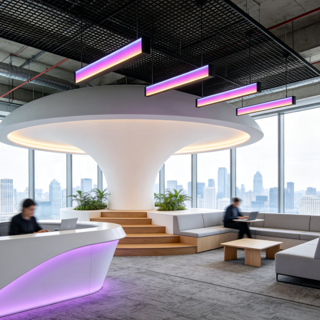 Contemporary Linear Chandeliers Luxury RGB Ceiling Light