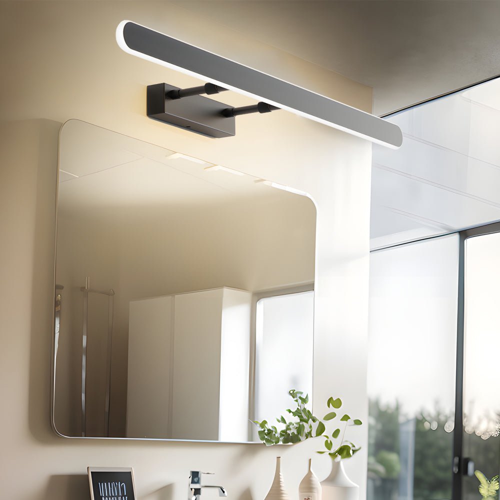 Minimalist Matte Black LED Bathrooms Vanity Light Bar with Acrylic Surround Lighting