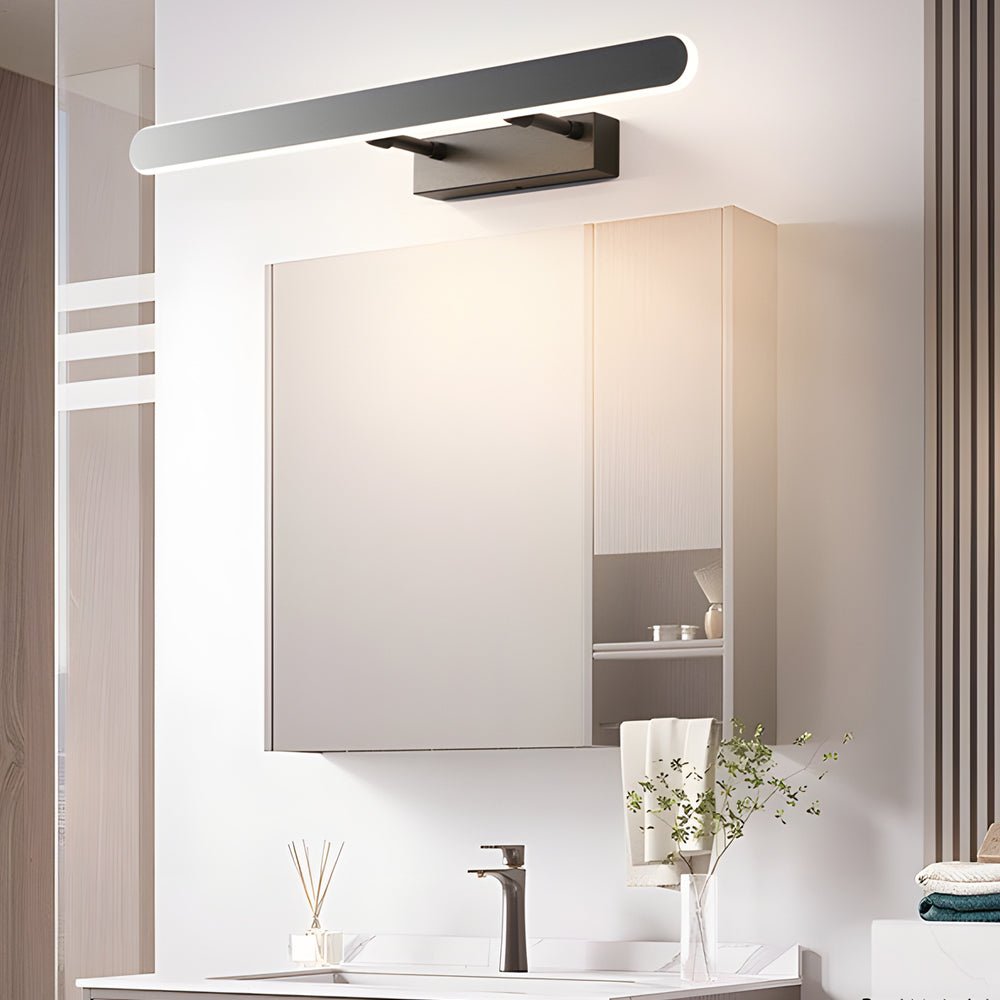 Minimalist Matte Black LED Bathrooms Vanity Light Bar with Acrylic Surround Lighting