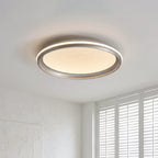 Metal Flush Mount Light Silver Finish White Acrylic Ceiling Light