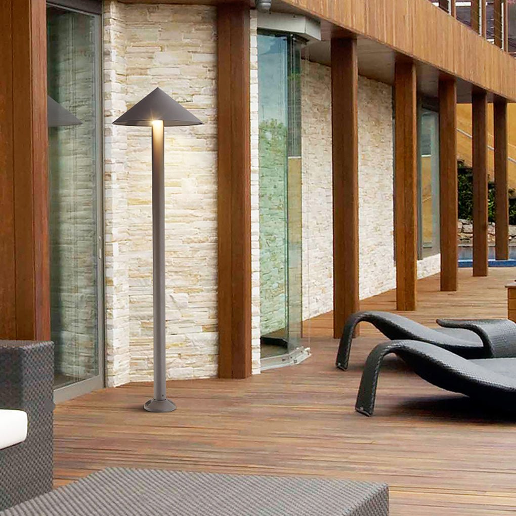 Sleek Minimalist Outdoor Umbrella-Shaped LED Post Light