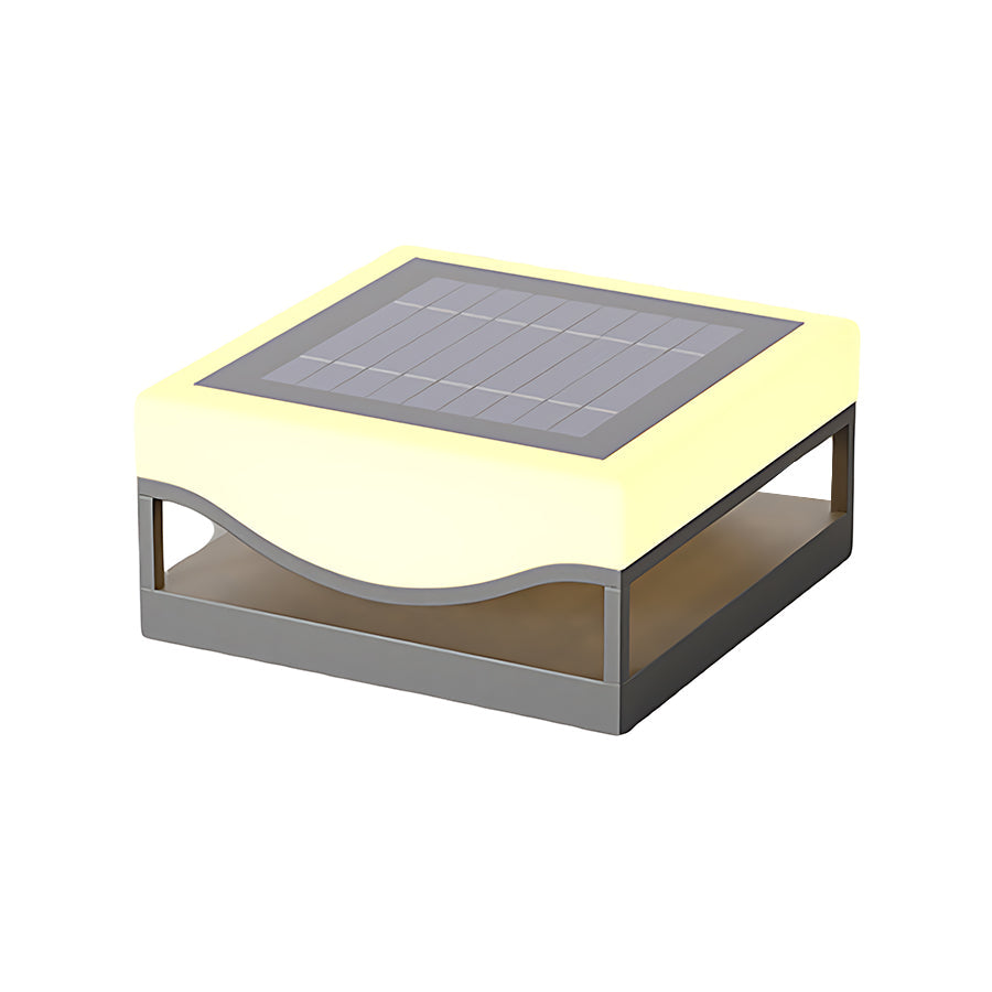 Contemporary Outdoor Pillar Lights Waterproof Solar-Powered