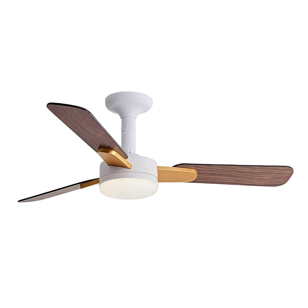 Copper Ceiling Fan with Light Modern Variable Speed LED Lamp