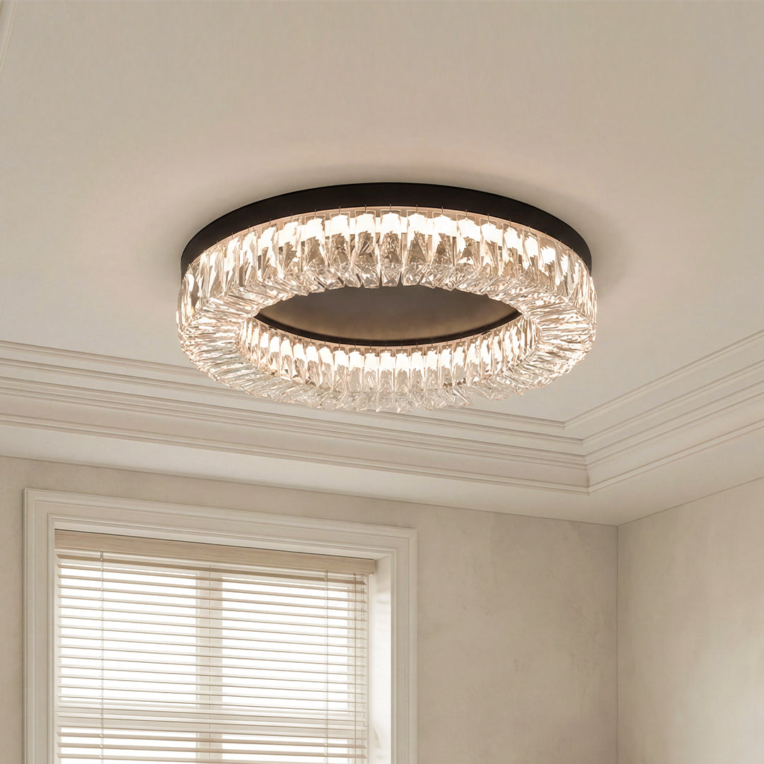 Black Ceiling Flush Mount Light Italian LED Round Eye-Protecting Lamp