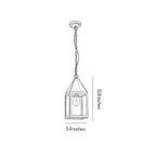 2 PCS Modern Black Outdoor Pendant Light Iron Hanging Lantern