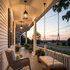2 PCS Modern Black Outdoor Pendant Light Iron Hanging Lantern