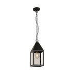 2 PCS Modern Black Outdoor Pendant Light Iron Hanging Lantern