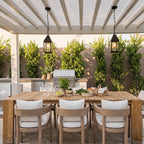 2 PCS Modern Black Outdoor Pendant Light Iron Hanging Lantern