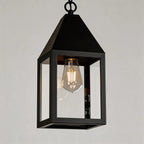 2 PCS Modern Black Outdoor Pendant Light Iron Hanging Lantern