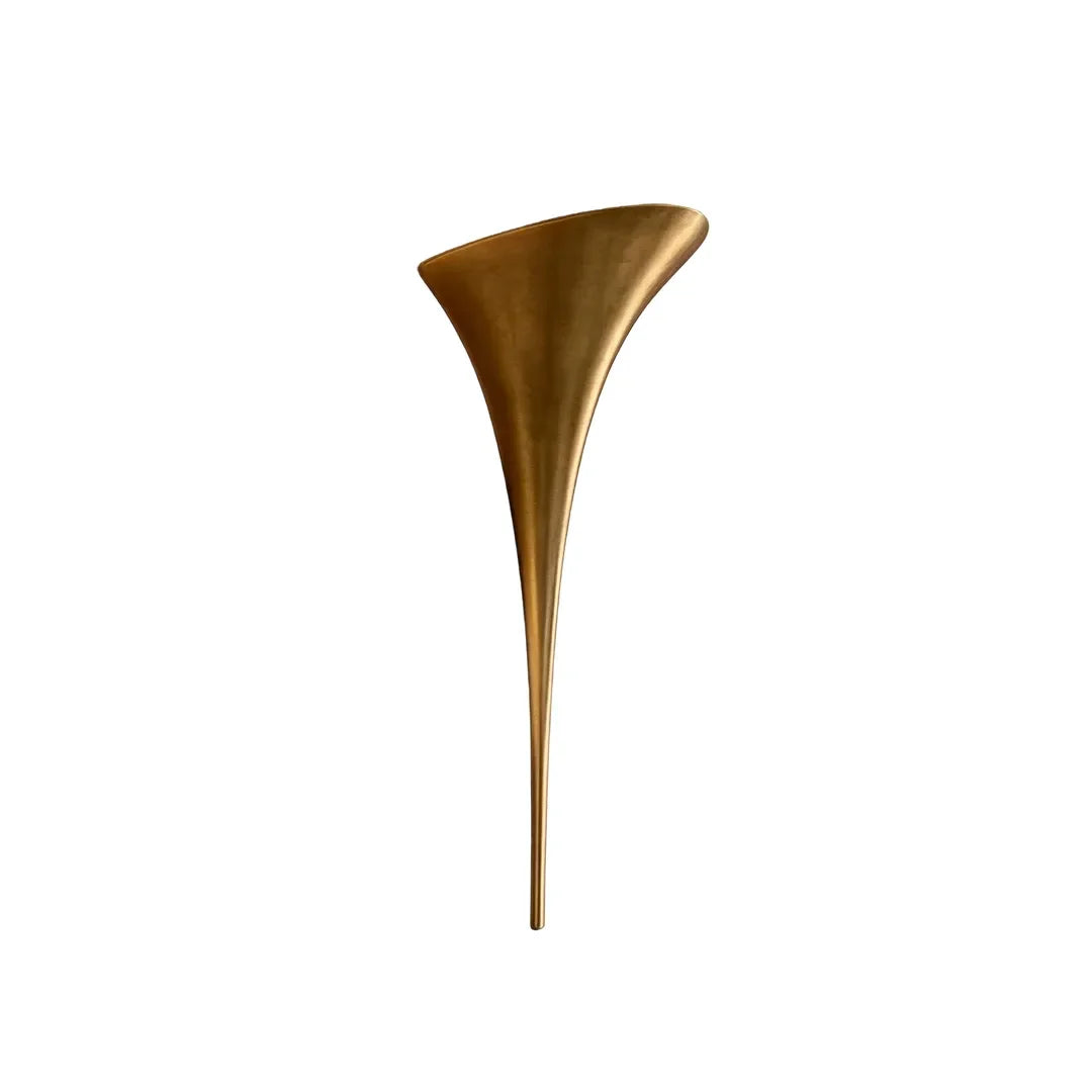 Modern Brass Wall Sconce Sculptural Trumpet Flared Light