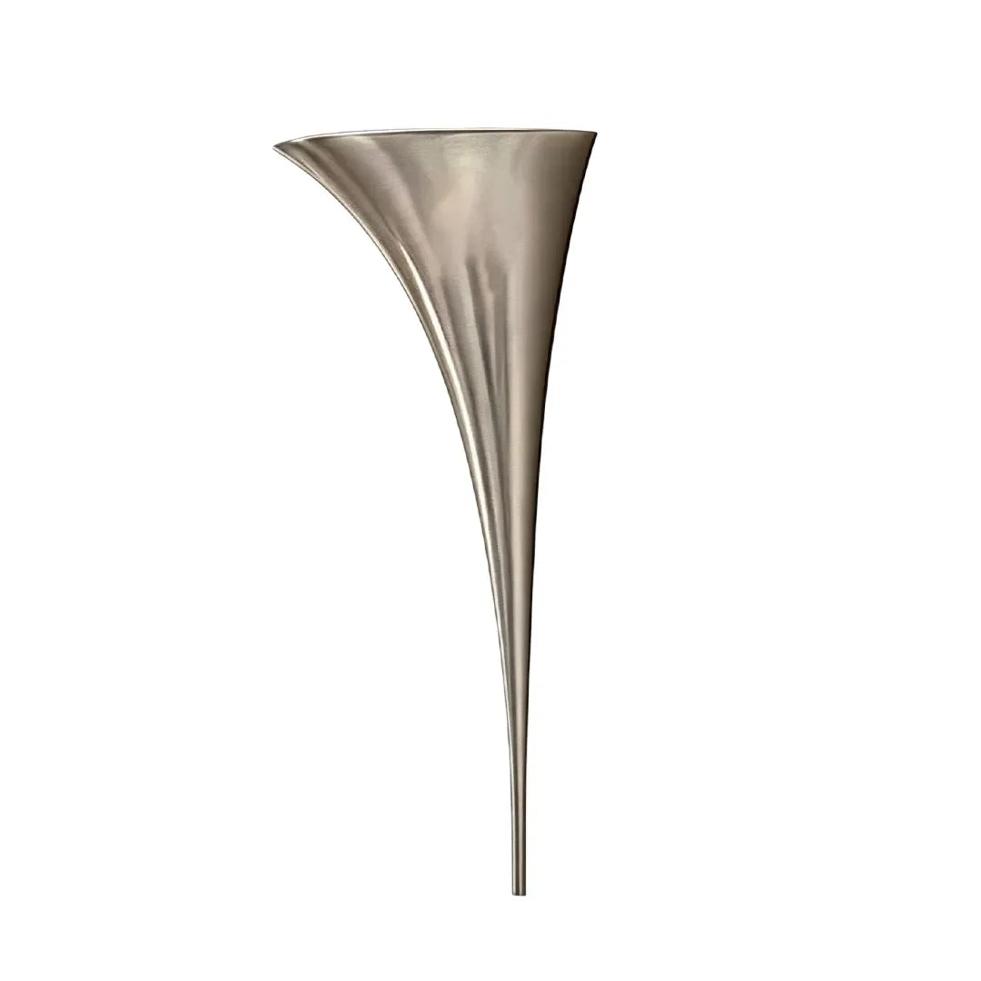 Modern Brass Wall Sconce Sculptural Trumpet Flared Light