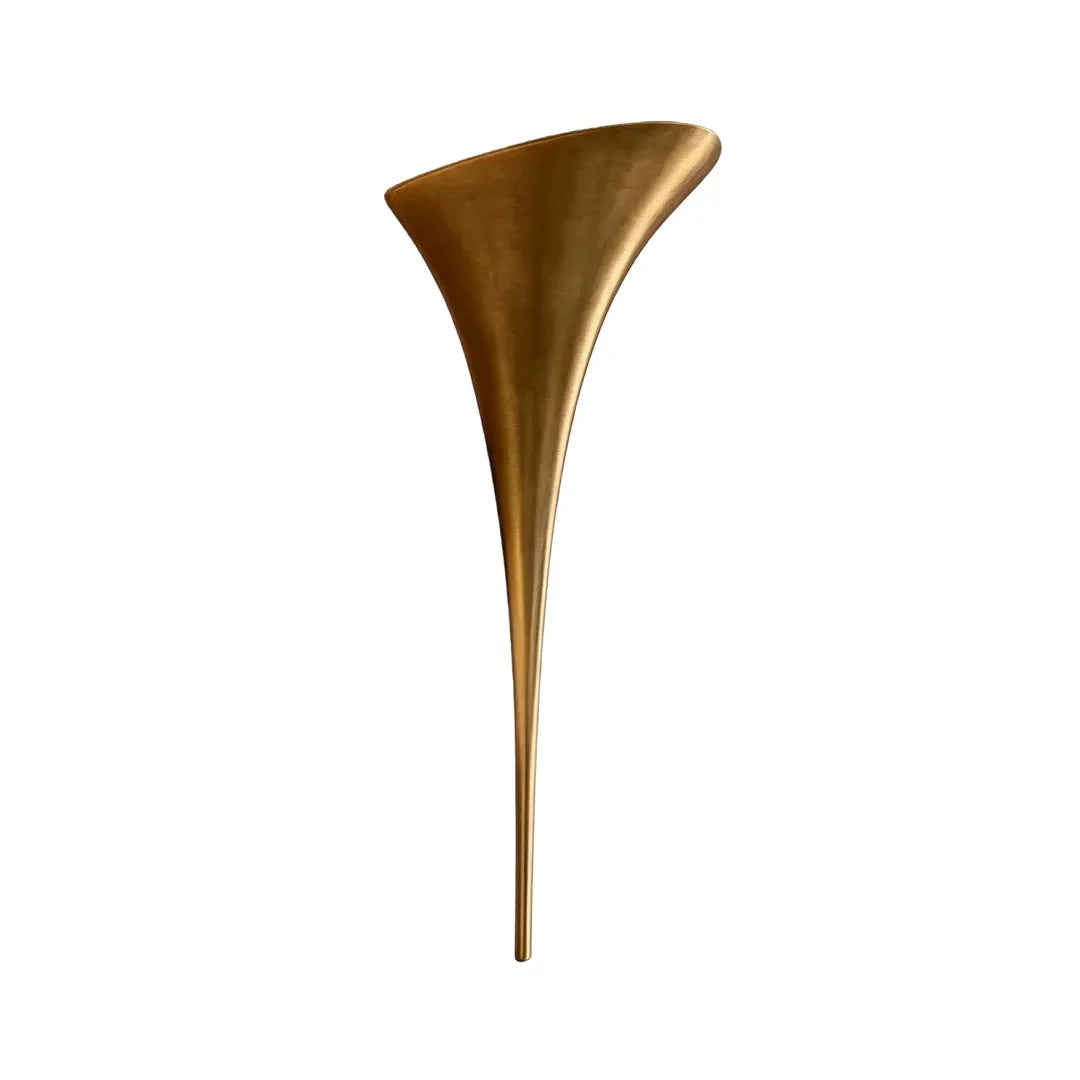 Modern Brass Wall Sconce Sculptural Trumpet Flared Light