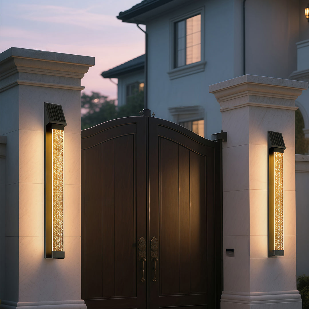 Black Outdoor Lighting Sconce Waterproof Solar Light