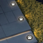 Modern Cat Paw Print LED Recessed Lights for Decks and Gardens