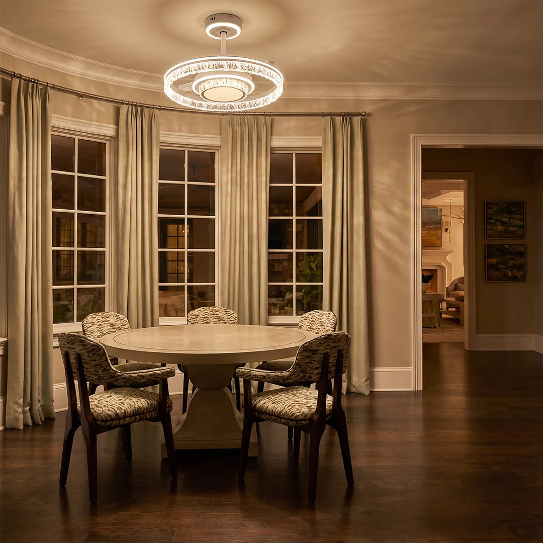 Modern Ceiling Fan with Lights Luxury Transparent Blade Light