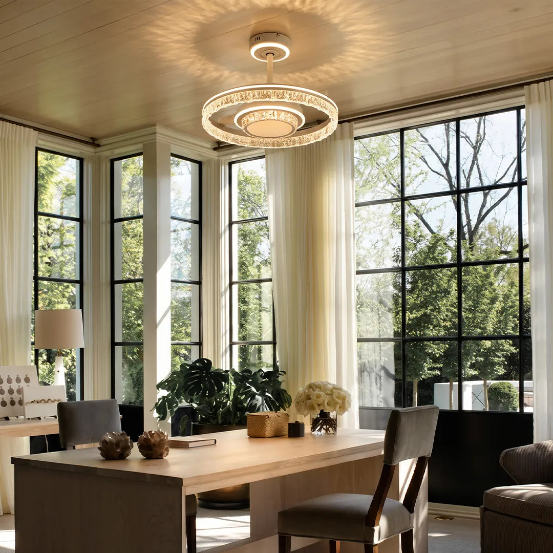 Modern Ceiling Fan with Lights Luxury Transparent Blade Light